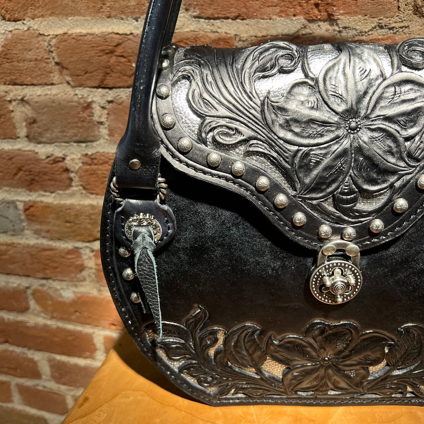 Hand Tooled 'Midnight Moonlight' Leather Handbag by Stephen Vaughn Leatherworks