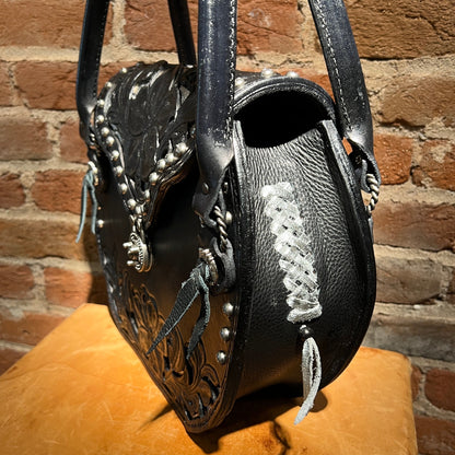 Hand Tooled 'Midnight Moonlight' Leather Handbag by Stephen Vaughn Leatherworks