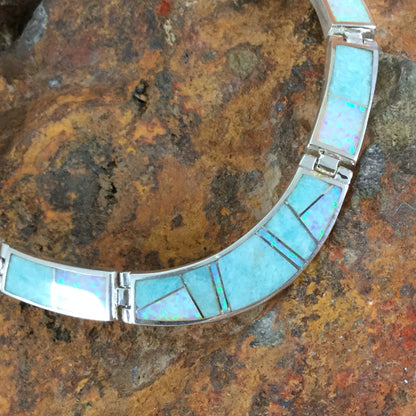 David Rosales Amazing Light Inlaid Sterling Silver Necklace