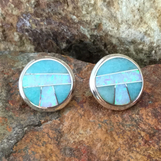 David Rosales Amazing Light Inlaid Sterling Silver Earrings