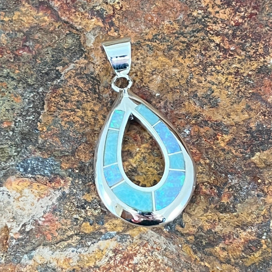 David Rosales Amazing Light Inlaid Sterling Silver Pendant