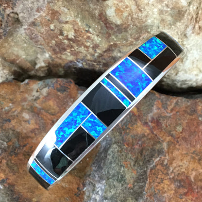 David Rosales Black Beauty Inlaid Sterling Silver Bracelet