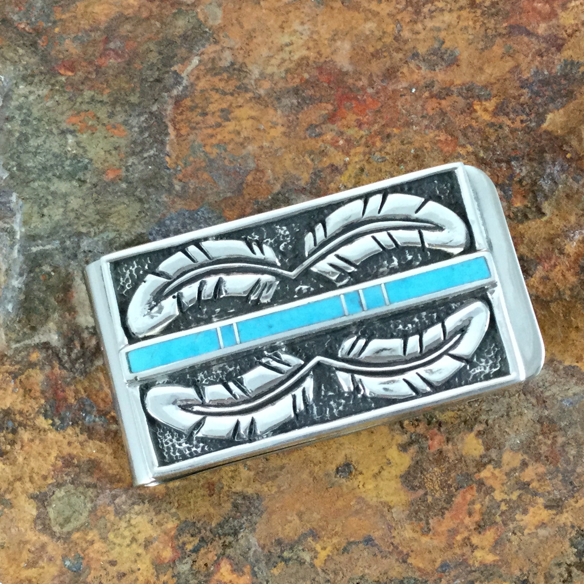 David Rosales Arizona Blue Sterling Silver Money Clip