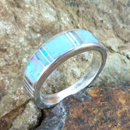 David Rosales Amazing Light Inlaid Sterling Silver Ring