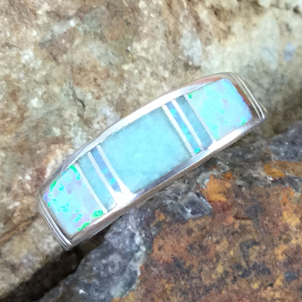 David Rosales Amazing Light Inlaid Sterling Silver Ring