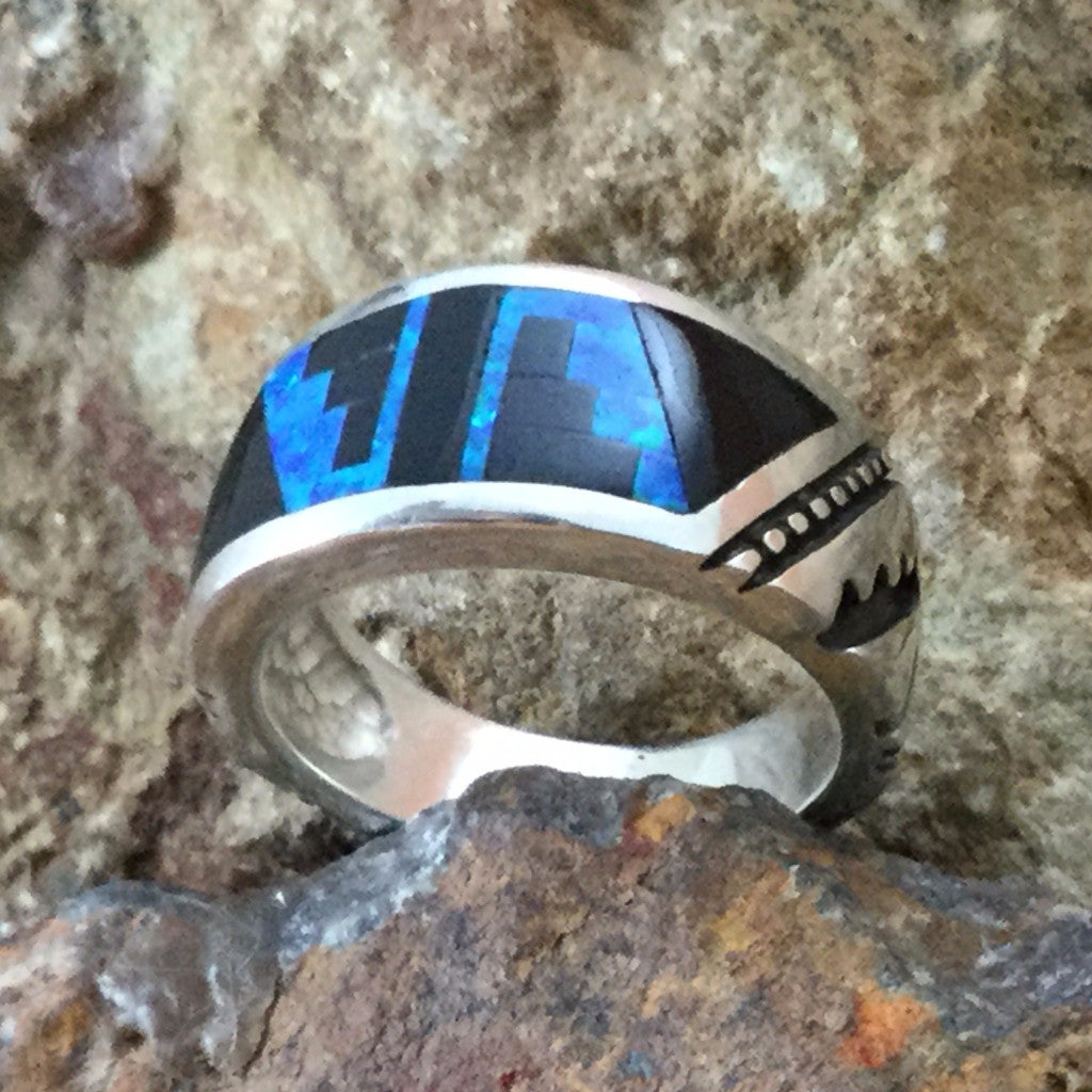 David Rosales Black Beauty Inlaid Sterling Silver Ring