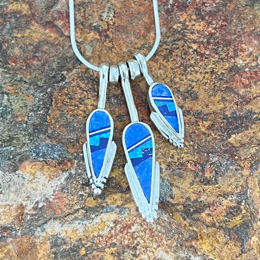 David Rosales Blue Sky Fancy Inlaid Sterling Silver Necklace