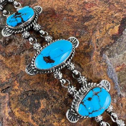 Dry Creek Turquoise Sterling Silver Link Bracelet by Billy The Kid