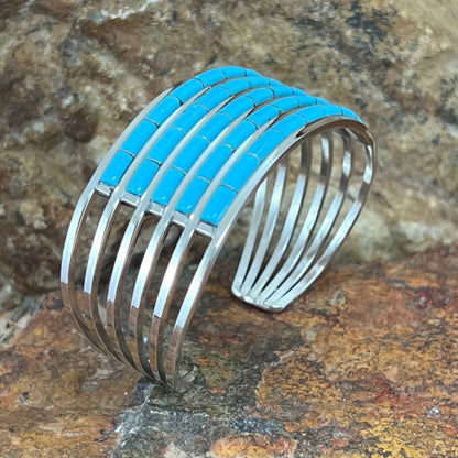 Sleeping Beauty Turquoise Sterling Silver Bracelet by Anselm Wallace