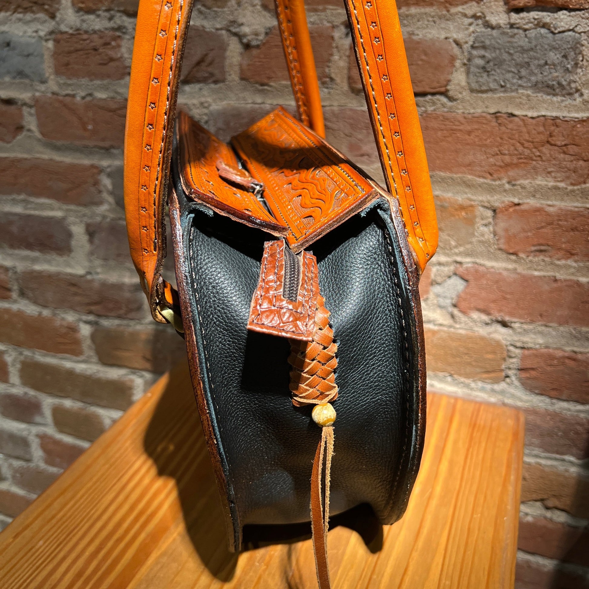 Hand Tooled 'Lone Star' Leather Handbag by Stephen Vaughn Leatherworks