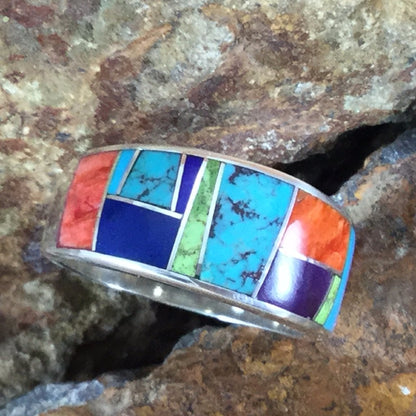 David Rosales Indian Summer Inlaid Sterling Silver Ring