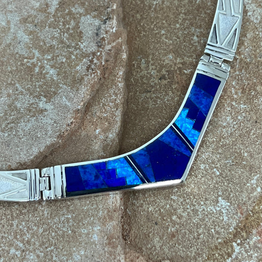 David Rosales Blue Sky Inlaid Sterling Silver Necklace