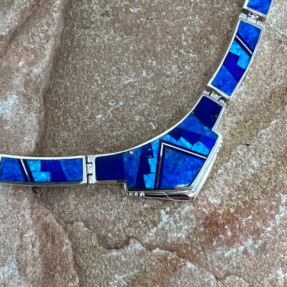 David Rosales Blue Sky Fancy Inlaid Sterling Silver Necklace