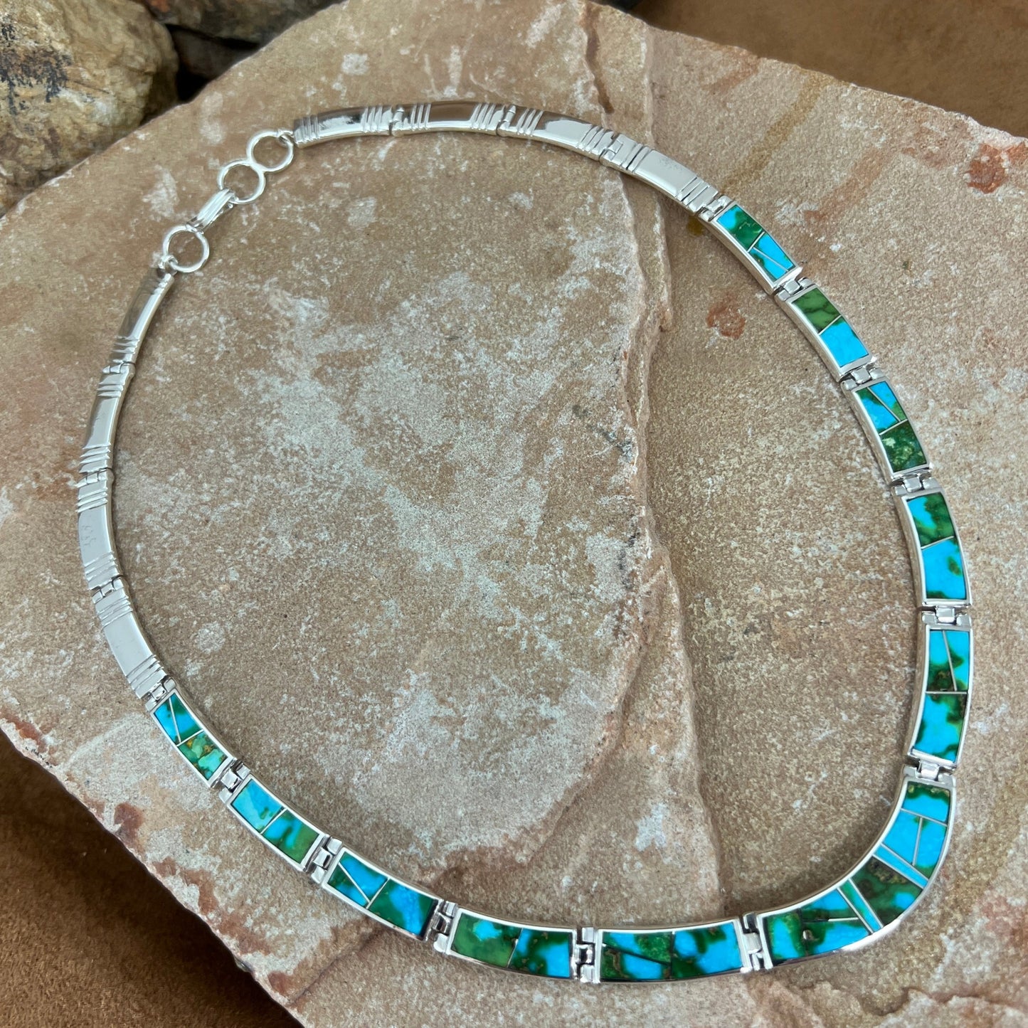 David Rosales Sonoran Gold Inlay Sterling Silver Necklace