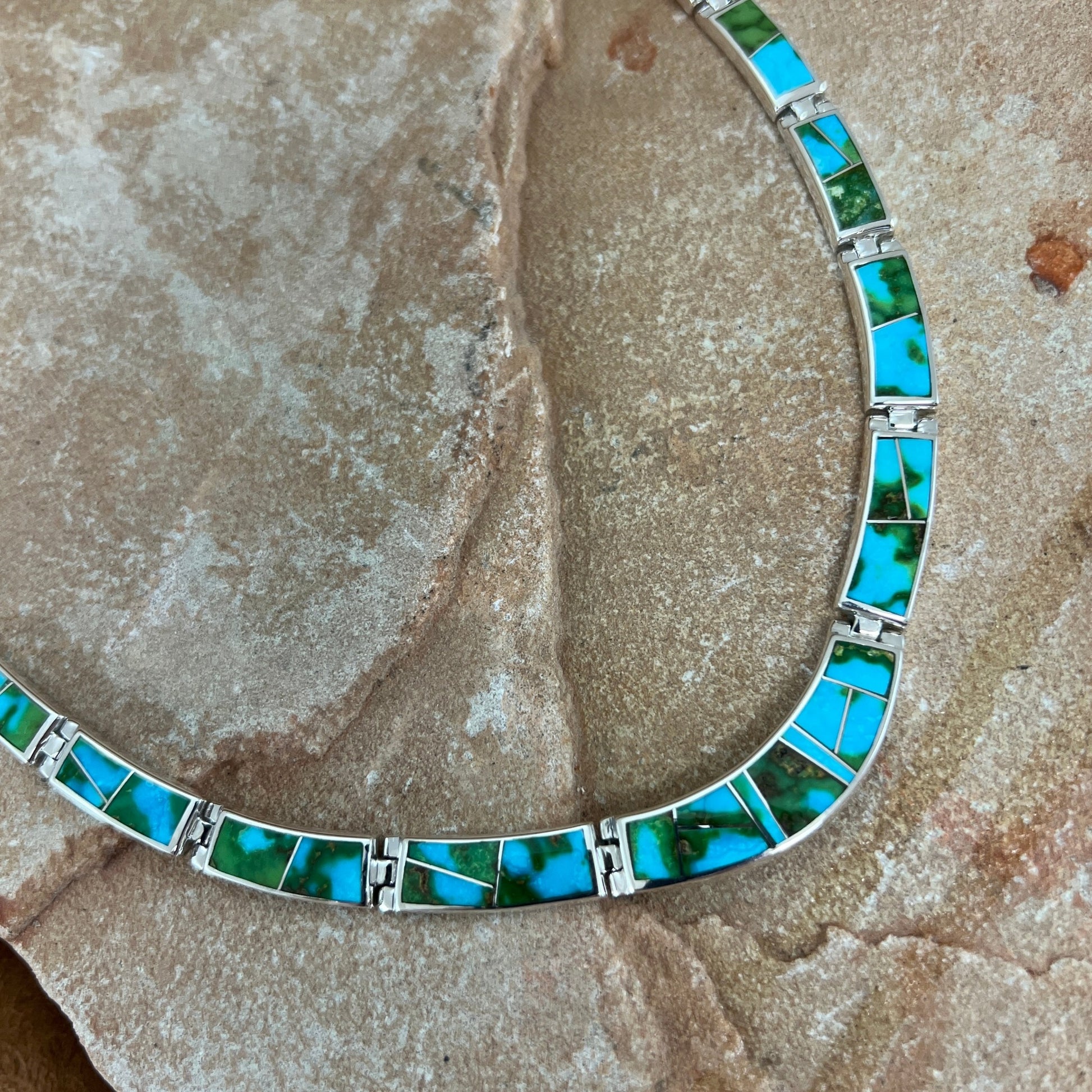 David Rosales Sonoran Gold Inlay Sterling Silver Necklace