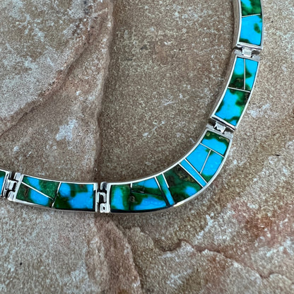 David Rosales Sonoran Gold Inlay Sterling Silver Necklace