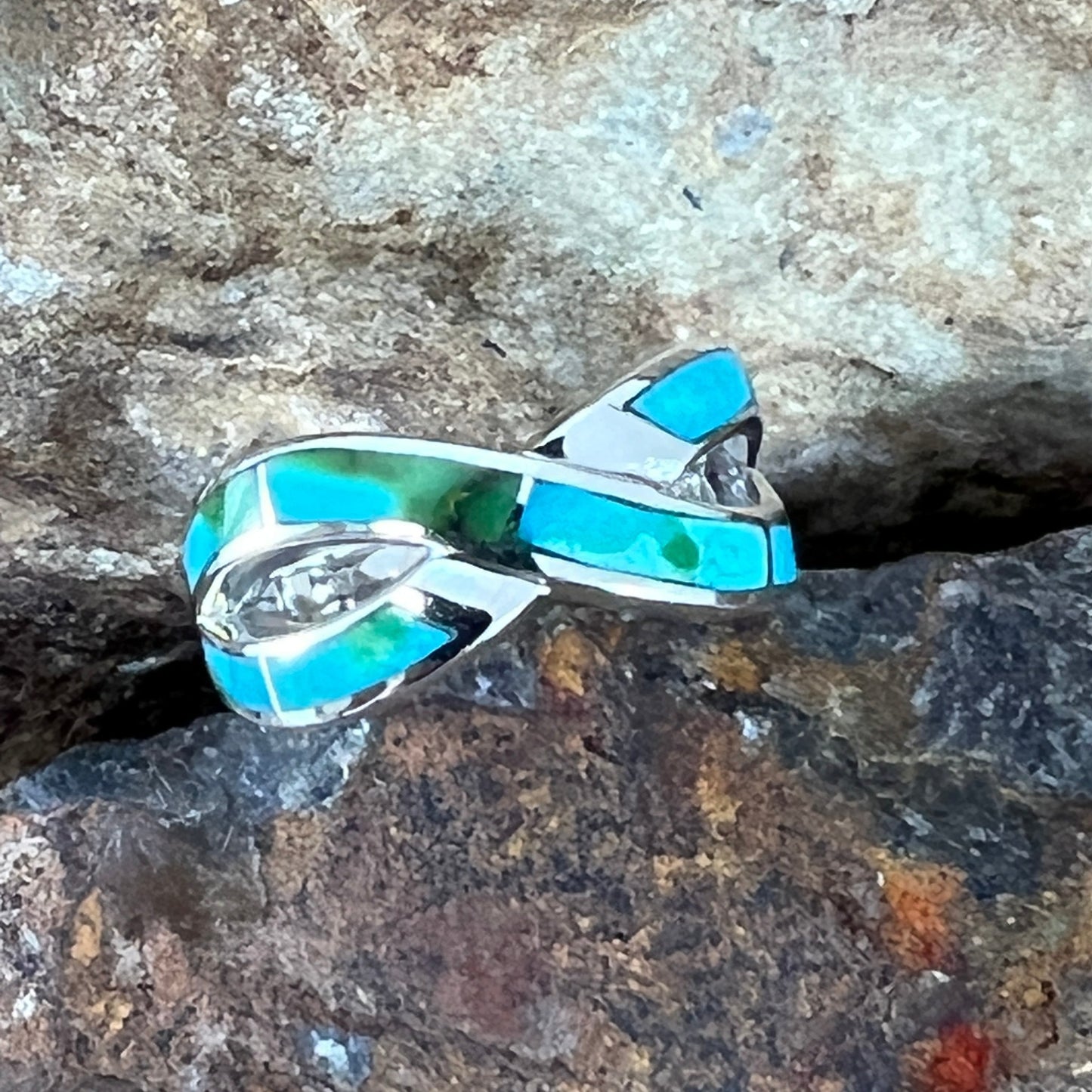 David Rosales Sonoran Gold Inlaid Sterling Silver Ring