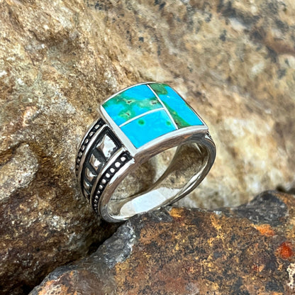 David Rosales Sonoran Gold Inlaid Sterling Silver Ring