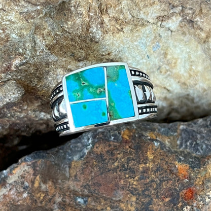 David Rosales Sonoran Gold Inlaid Sterling Silver Ring