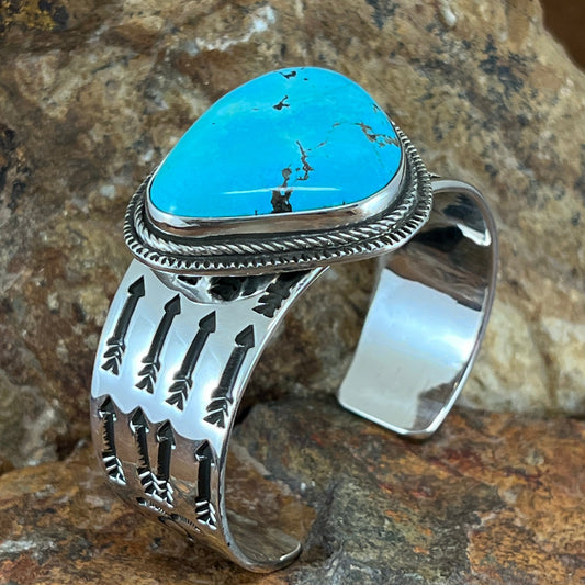 Tommy Jackson Morenci Turquoise Sterling Silver Cuff Bracelet