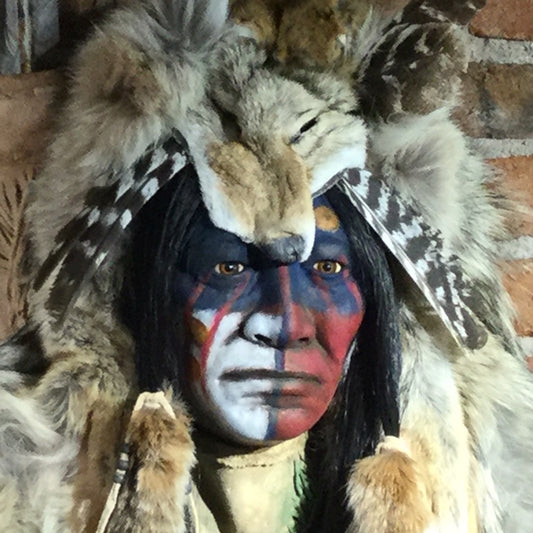 Dog Soldier VIII Native American Style Spirit Mask by Cindy Jo Popejoy