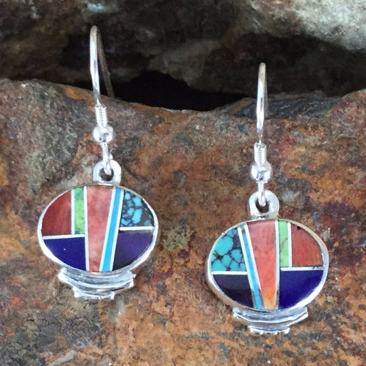 David Rosales Indian Summer Inlaid Sterling Silver Earrings