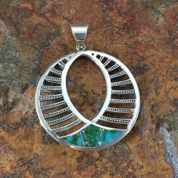 David Rosales Sonoran Gold Inlaid Sterling Silver Pendant