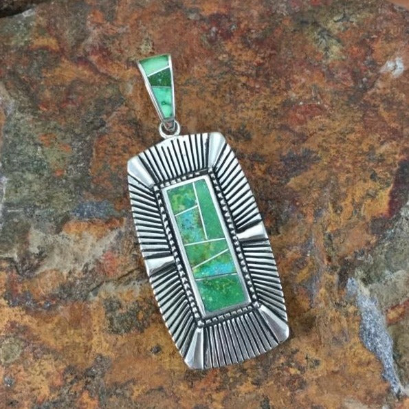 David Rosales Sonoran Gold Inlaid Sterling Silver Pendant