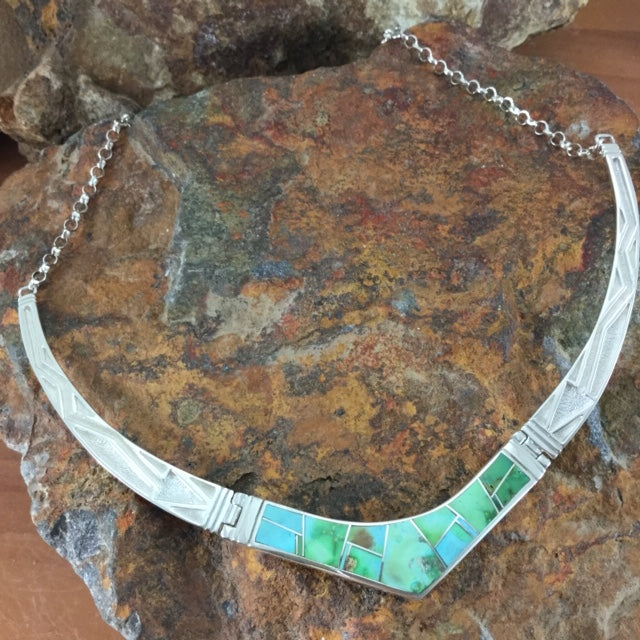 David Rosales Sonoran Gold Inlay Sterling Silver Necklace