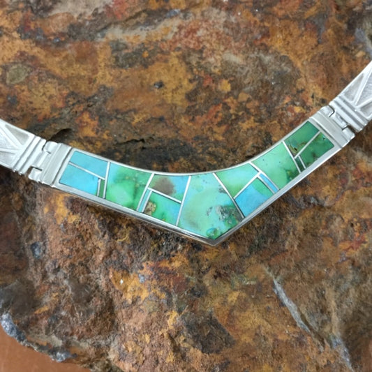 David Rosales Sonoran Gold Inlay Sterling Silver Necklace