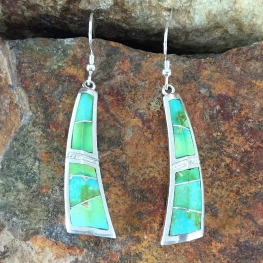 David Rosales Sonoran Gold Inlaid Sterling Silver Earrings