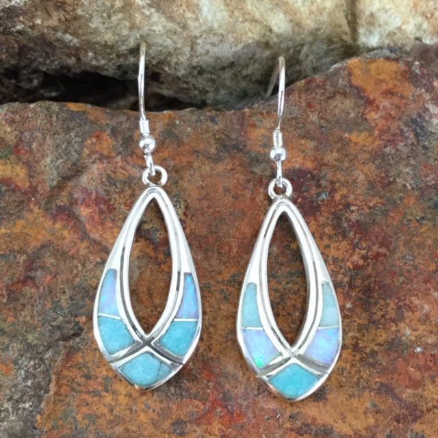 David Rosales Amazing Light Inlaid Sterling Silver Earrings