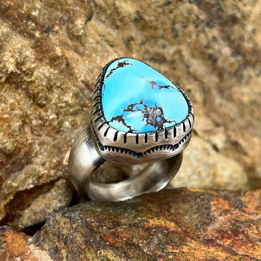 Golden Hill Turquoise Sterling Silver Ring by Diane Wylie SIZE 7