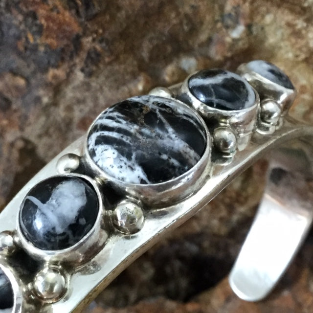 White Buffalo Sterling Silver Bracelet by Kathleen Chavez