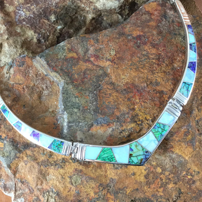 David Rosales Rio Verde Inlaid Sterling Silver Necklace