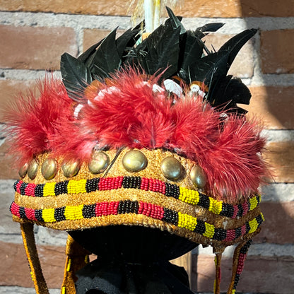 Reproduction Hunting Skull Cap Headdress by Russ Kruse