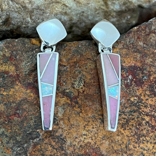 David Rosales Make Me Blush Inlaid Sterling Silver Earrings