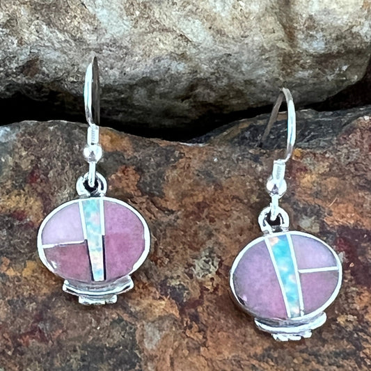 David Rosales Make Me Blush Inlaid Sterling Silver Earrings