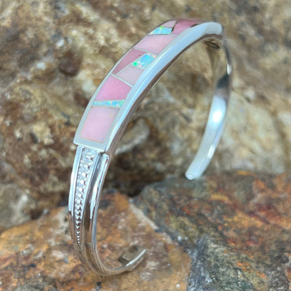 David Rosales Make Me Blush Inlaid Sterling Silver Bracelet