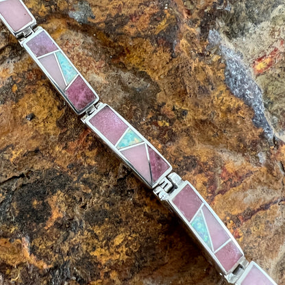 David Rosales Make Me Blush Inlaid Sterling Silver Big Link Bracelet