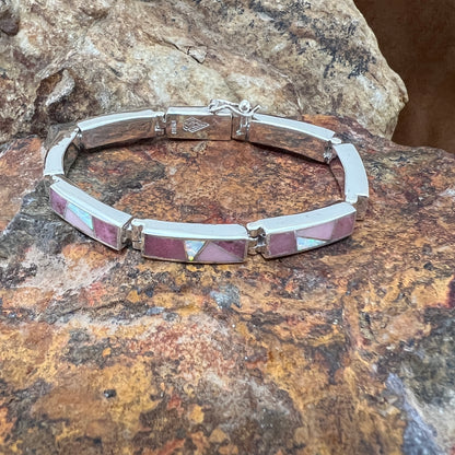 David Rosales Make Me Blush Inlaid Sterling Silver Big Link Bracelet