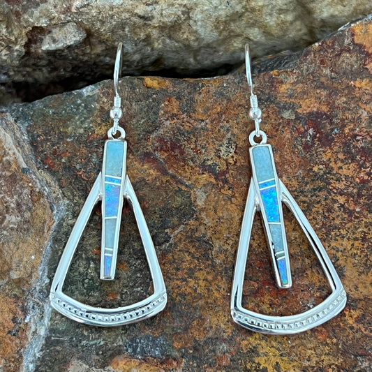 David Rosales Amazing Light Inlaid Sterling Silver Earrings