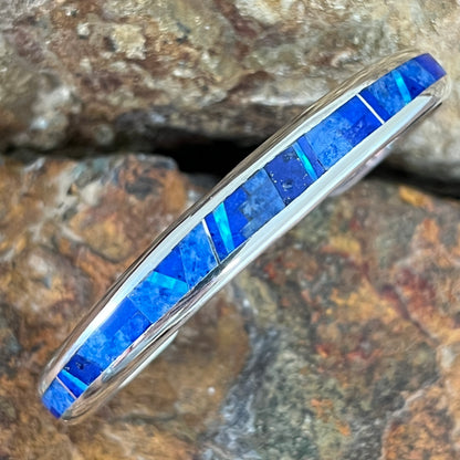 David Rosales Blue Sky Fancy Inlaid Sterling Silver Bracelet