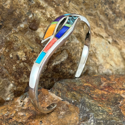 David Rosales Indian Summer Inlaid Sterling Silver Bracelet