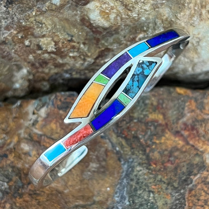 David Rosales Indian Summer Inlaid Sterling Silver Bracelet