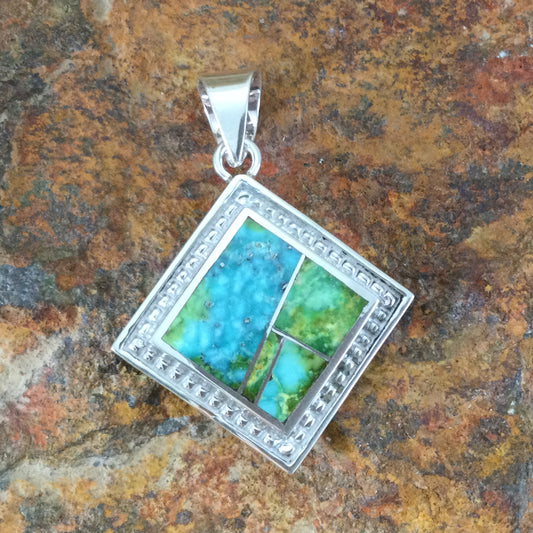 David Rosales Sonoran Gold Inlaid Sterling Silver Pendant