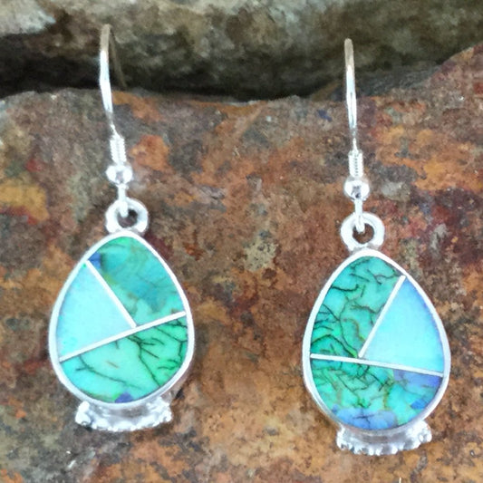 David Rosales Rio Verde Inlaid Sterling Silver Earrings