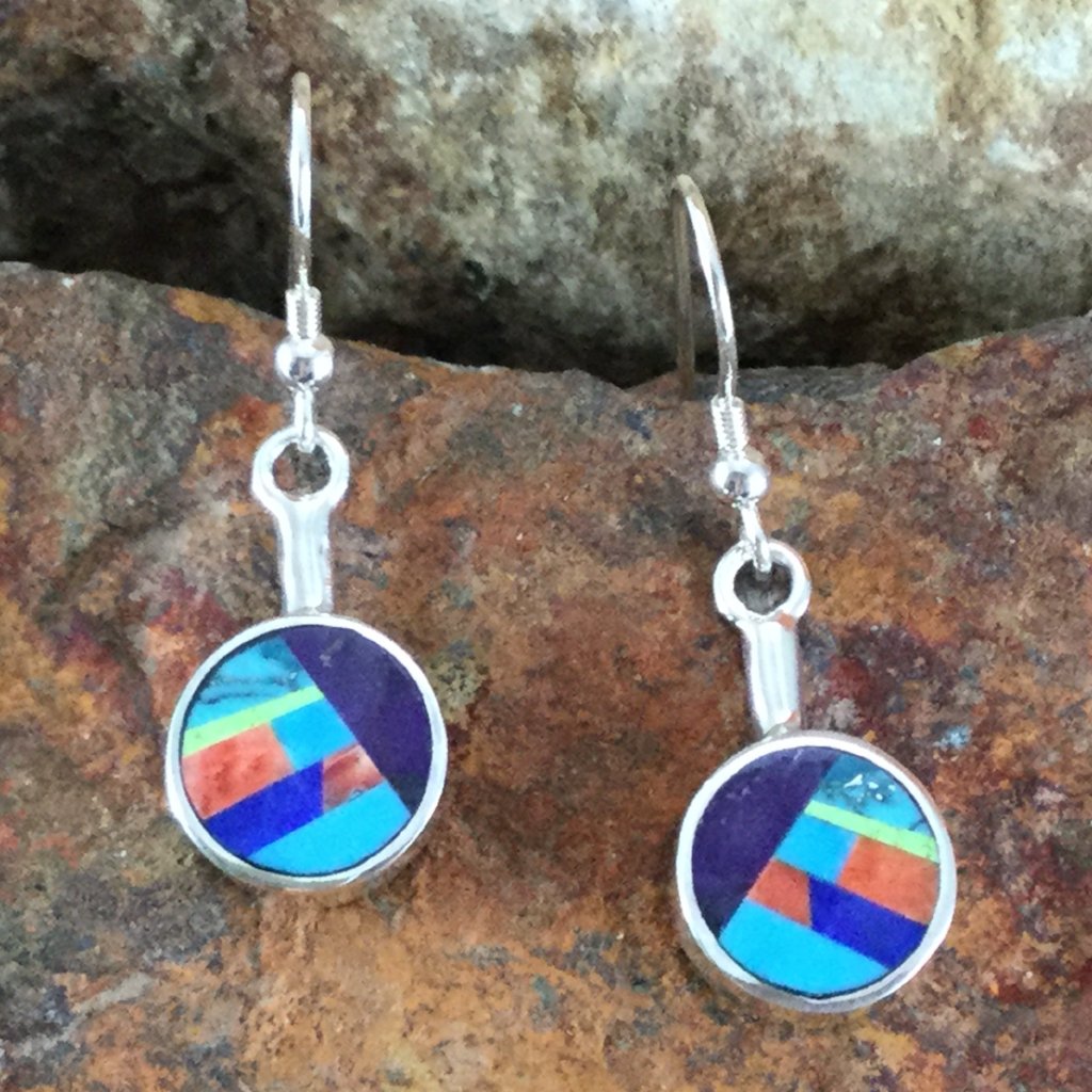 David Rosales Indian Summer Inlaid Sterling Silver Earrings