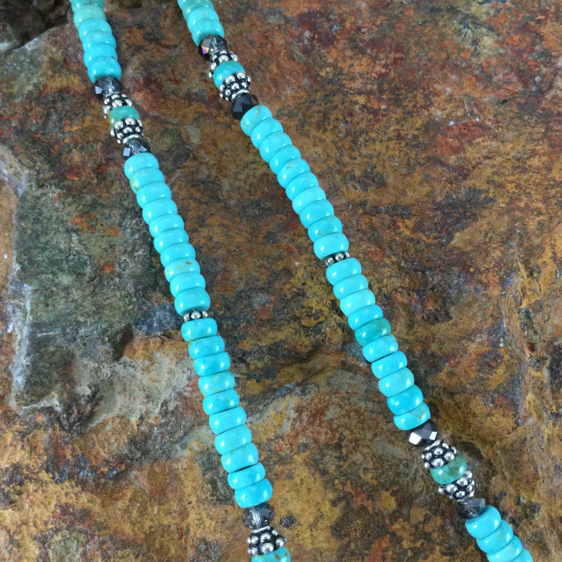 David Rosales Arizona Blue Kingman Turquoise Beaded Necklace