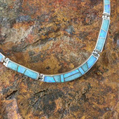 David Rosales Amazing Light Inlay Sterling Silver Necklace